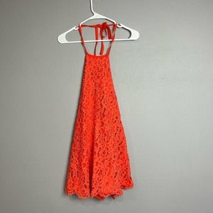 Revolve NBD Orange big ego Lace halter style mini dress small